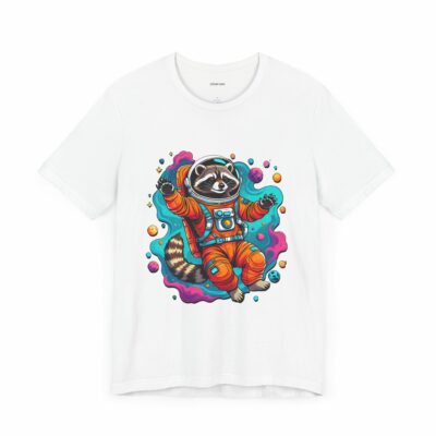 Cosmic Raccoon Unisex Jersey Tee - Fun Space Graphic T-Shirt