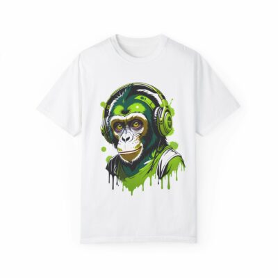 Chill Monkey Vibe Unisex Garment-Dyed T-Shirt - Cool Graphic Tee for Music Lovers
