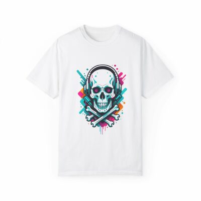 Cool Skull Headphones Unisex T-Shirt - Streetwear Style