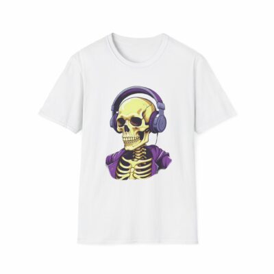 Skull Headphones Unisex Softstyle T-Shirt - Edgy Graphic Tee for Music Lovers