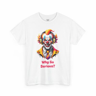 "Why So Serious?" Unisex Heavy Cotton Tee - Fun Clown Graphic T-Shirt for Parties and Casual Wear