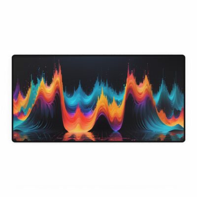 Vibrant Wave Desk Mat - Colorful Gaming & Office Accessory