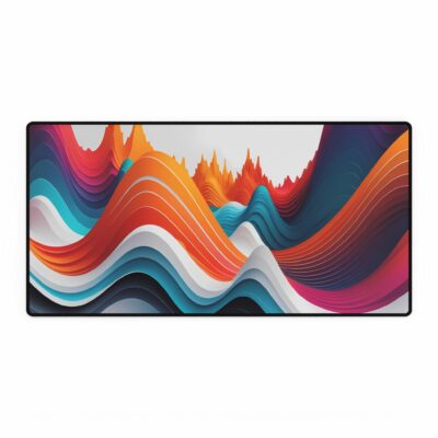 Vibrant Wave Desk Mat - Colorful Large Mouse Pad for Home Office