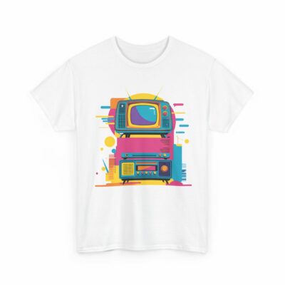Retro TV Graphic Unisex Heavy Cotton Tee - Vintage Style T-Shirt for Media Lovers
