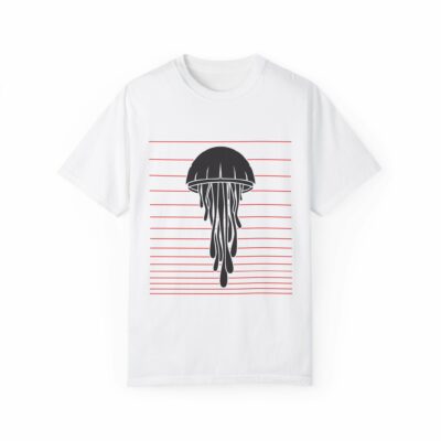 Trendy Jellyfish Graphic T-Shirt - Unisex Garment-Dyed Casual Wear